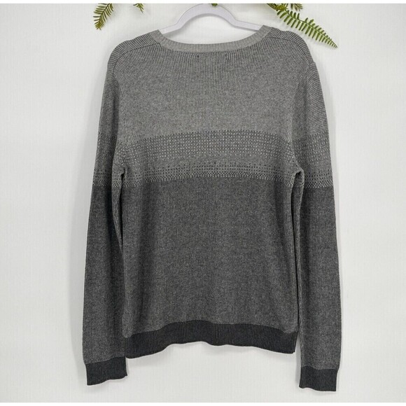 Marc Anthony Sweater Men’s XL NWT Gray Striped Cashmere Blend Long Sleeve - Picture 2 of 5